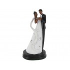 7" African American Wedding Couple Cake Topper 